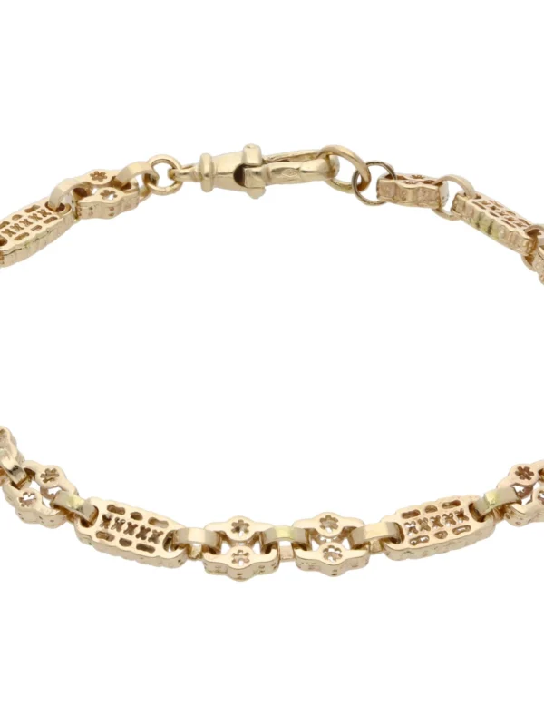 William May 9ct Yellow Gold 7.5 Inch Stars & Bars Bracelet 10G
