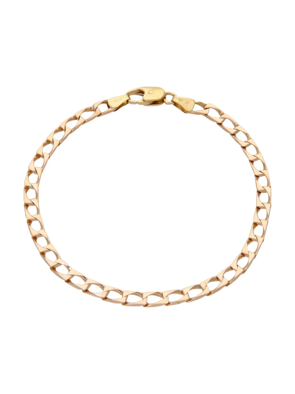 William May 9ct Yellow Gold 7.5" Square Curb Bracelet