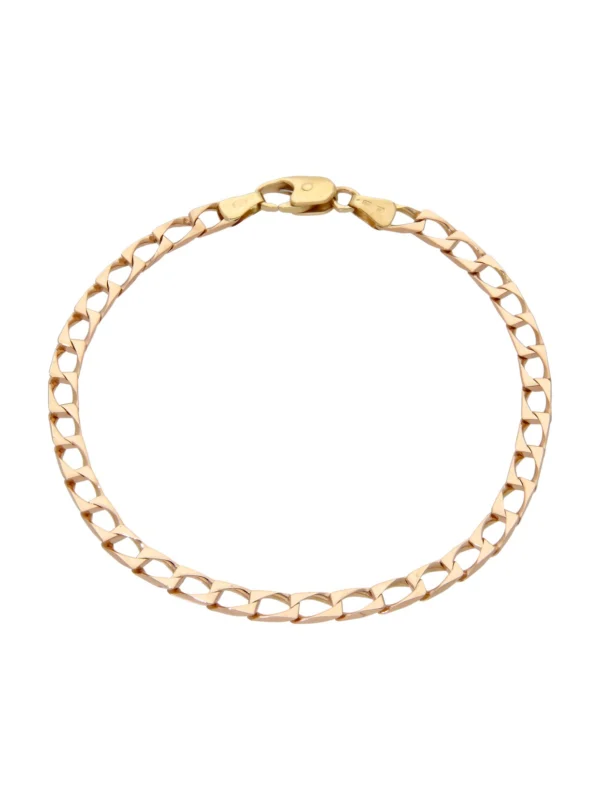 William May 9ct Yellow Gold 7.5" Square Curb Bracelet