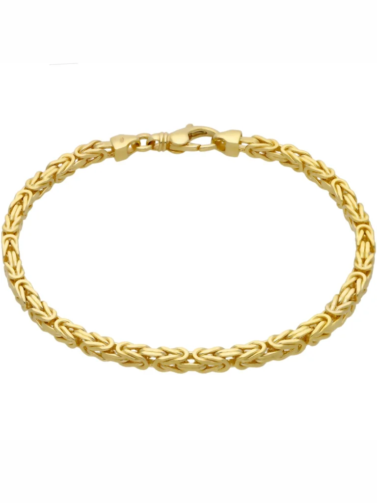 William May 9ct Yellow Gold 7.5" Square Solid Byzantine Bracelet