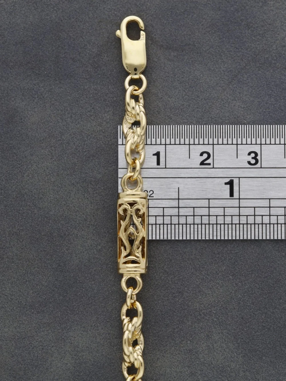 William May 9ct Yellow Gold 7.75" Fancy Bar Link Bracelet, view 2