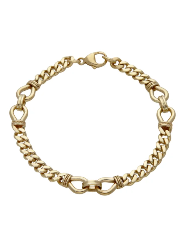 William May 9ct Yellow Gold 7.75" Fancy Curb Link Bracelet
