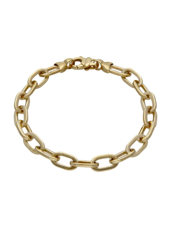William May 9ct Yellow Gold 7.75" Fancy Oval Links Bracelet