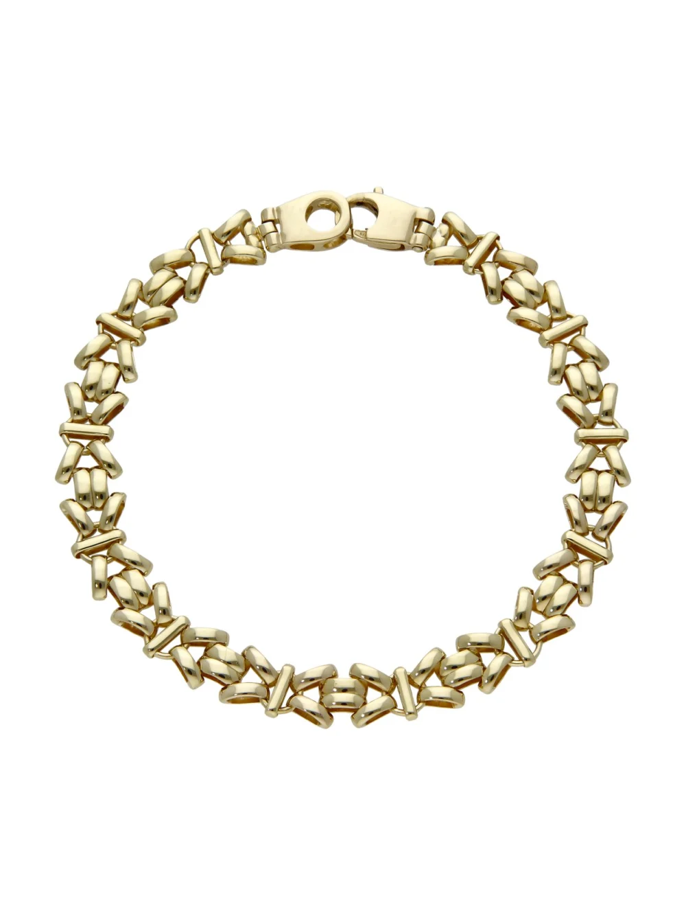 William May 9ct Yellow Gold 8" Fancy Bow Link Bracelet