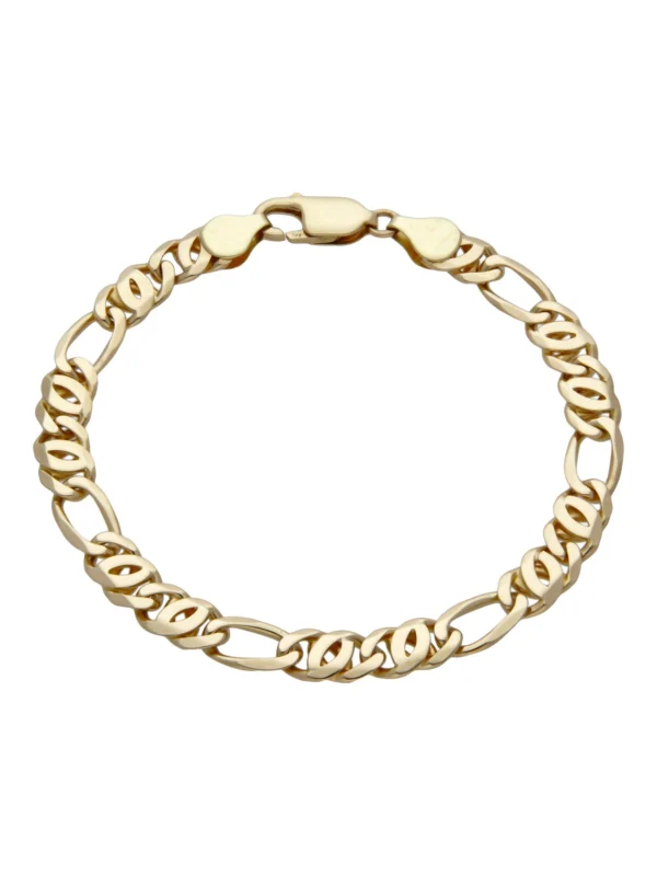 William May 9ct Yellow Gold 8" Fancy Link Bracelet