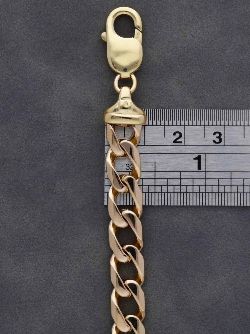 William May 9ct Yellow Gold 8" Heavy Curb Bracelet, view 3