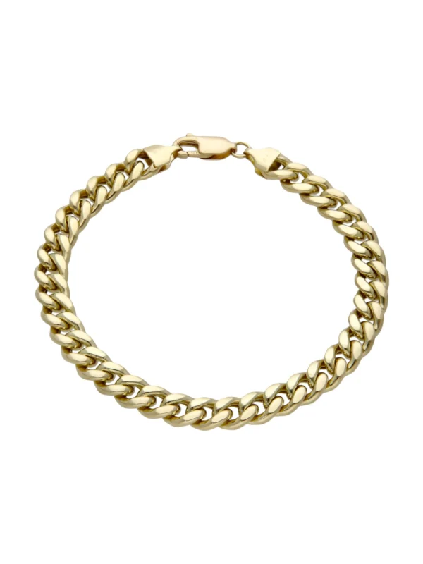 William May 9ct Yellow Gold 8" Hollow Curb Bracelet
