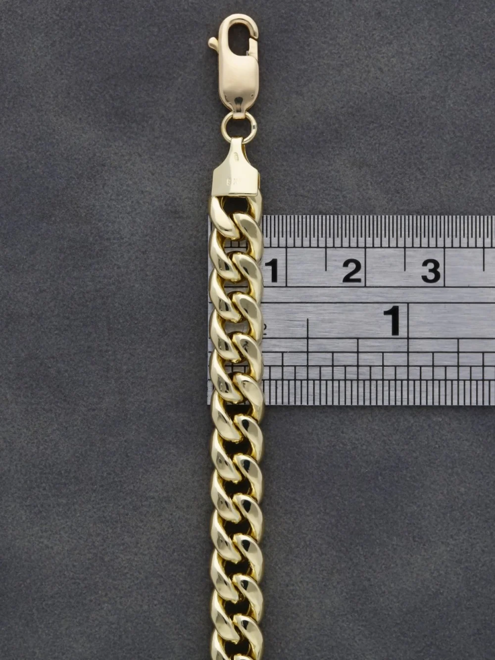 William May 9ct Yellow Gold 8" Hollow Curb Bracelet, view 2