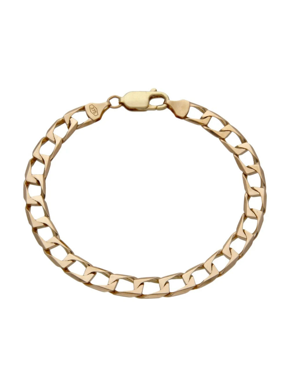 William May 9ct Yellow Gold 8" Square Curb Bracelet