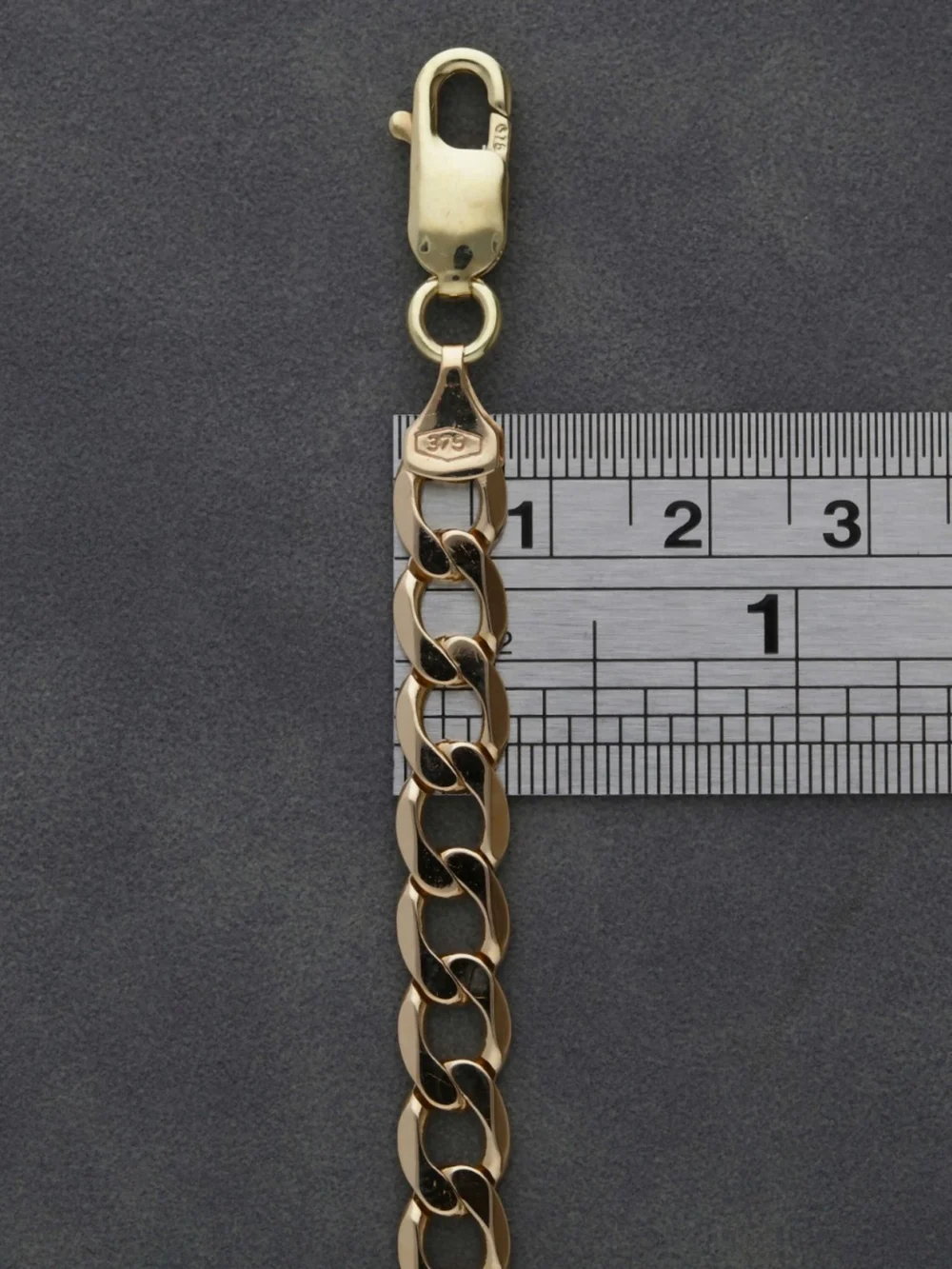William May 9ct Yellow Gold 8.25" Curb Bracelet, view 2