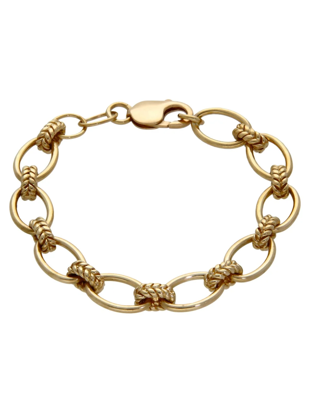 William May 9ct Yellow Gold 8.25" Fancy Oval Link Bracelet