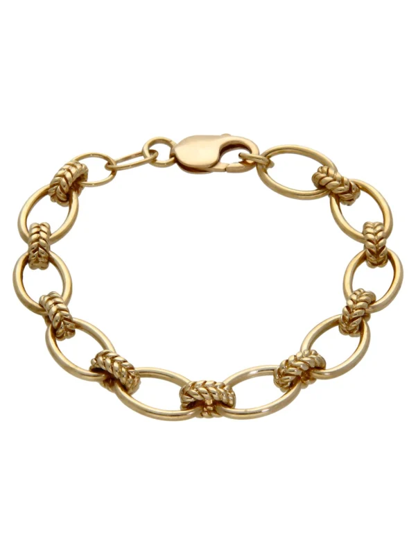 William May 9ct Yellow Gold 8.25" Fancy Oval Link Bracelet