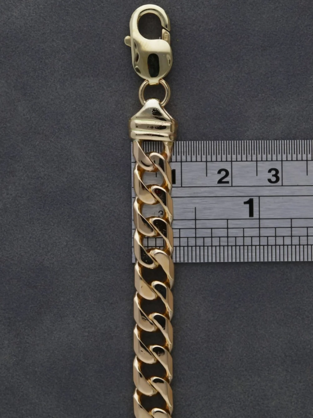 William May 9ct Yellow Gold 8.25" Heavy Curb Bracelet, view 3