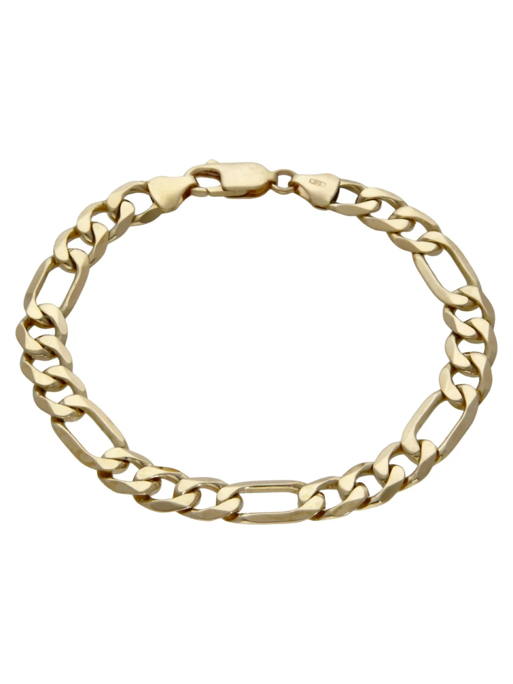 William May 9ct Yellow Gold 8.5" Figaro Bracelet, view 2