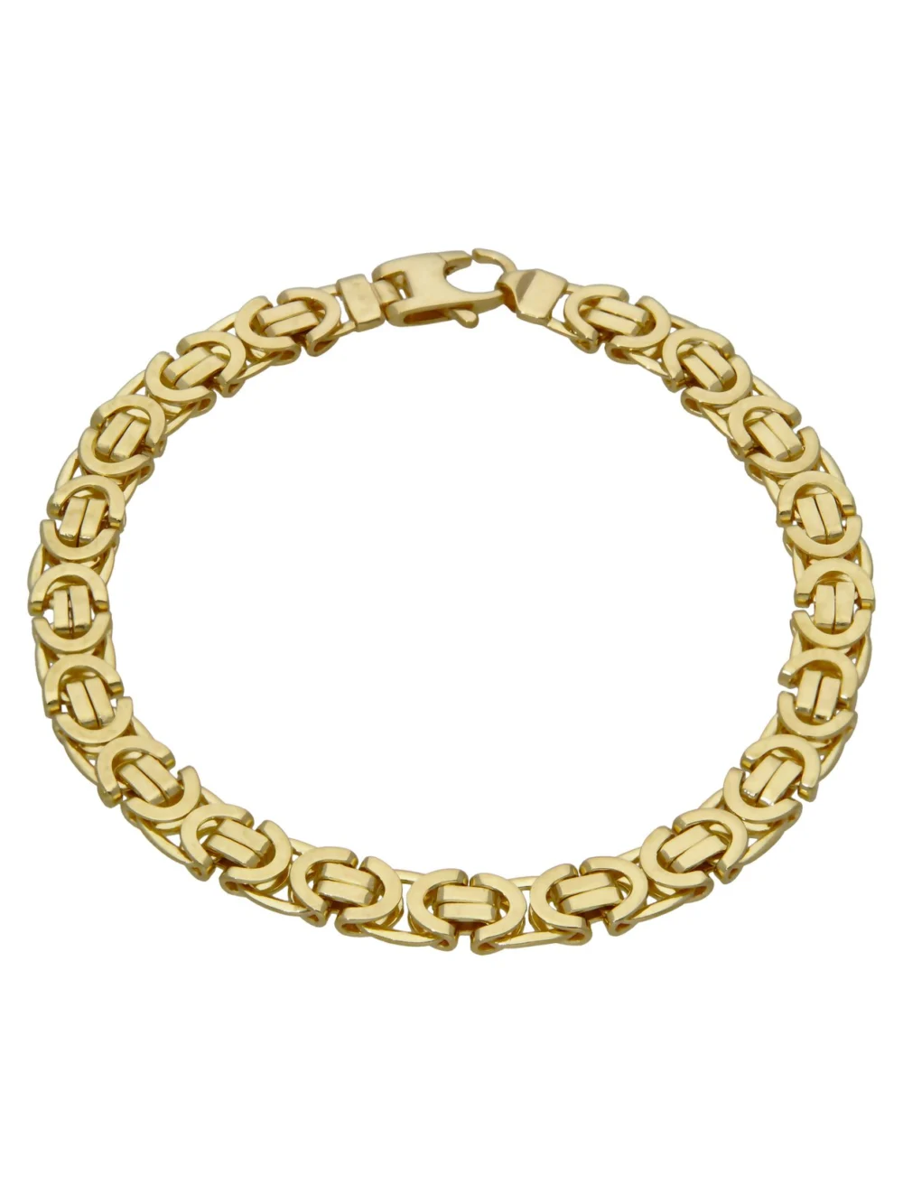 William May 9ct Yellow Gold 8.5" Flat Byzantine Link Bracelet 20G