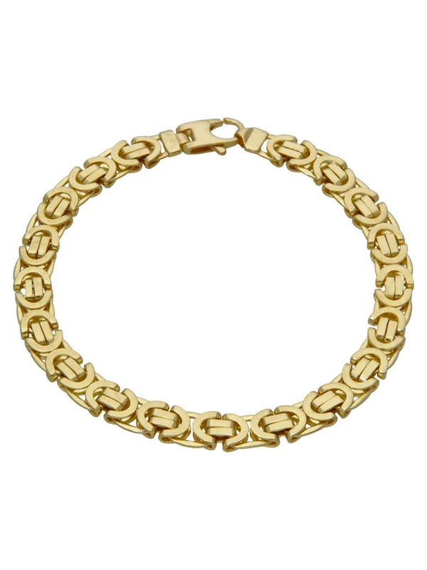 William May 9ct Yellow Gold 8.5" Flat Byzantine Link Bracelet 20G