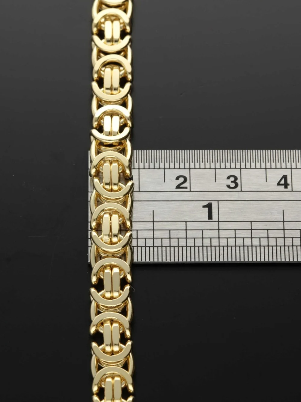 William May 9ct Yellow Gold 8.5" Flat Byzantine Link Bracelet 22.4G, view 3