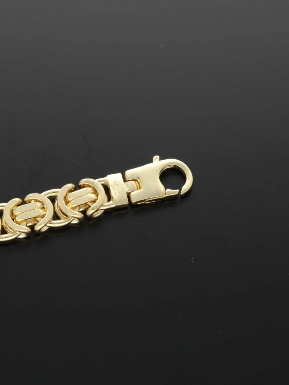 William May 9ct Yellow Gold 8.5" Flat Byzantine Link Bracelet 22.4G, view 4