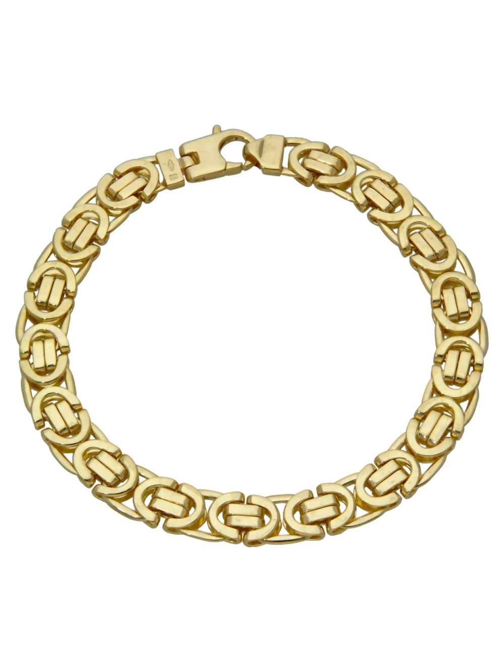 William May 9ct Yellow Gold 8.5" Flat Byzantine Link Bracelet 28G
