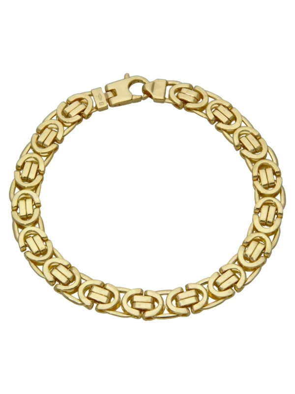 William May 9ct Yellow Gold 8.5" Flat Byzantine Link Bracelet 28G