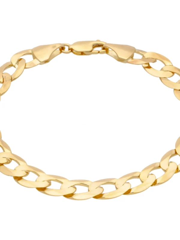 William May 9ct Yellow Gold 8.5 Inch Flat Curb Link Bracelet 13G