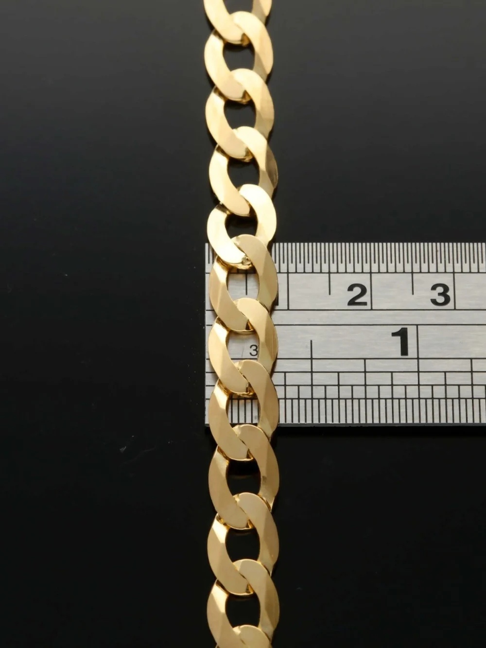 William May 9ct Yellow Gold 8.5 Inch Flat Curb Link Bracelet 13G, view 2