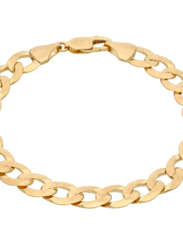 William May 9ct Yellow Gold 8.5 Inch Solid Curb Mens Bracelet 16.3G
