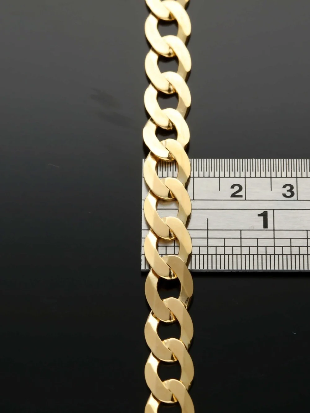 William May 9ct Yellow Gold 8.5 Inch Solid Curb Mens Bracelet 16.3G, view 2