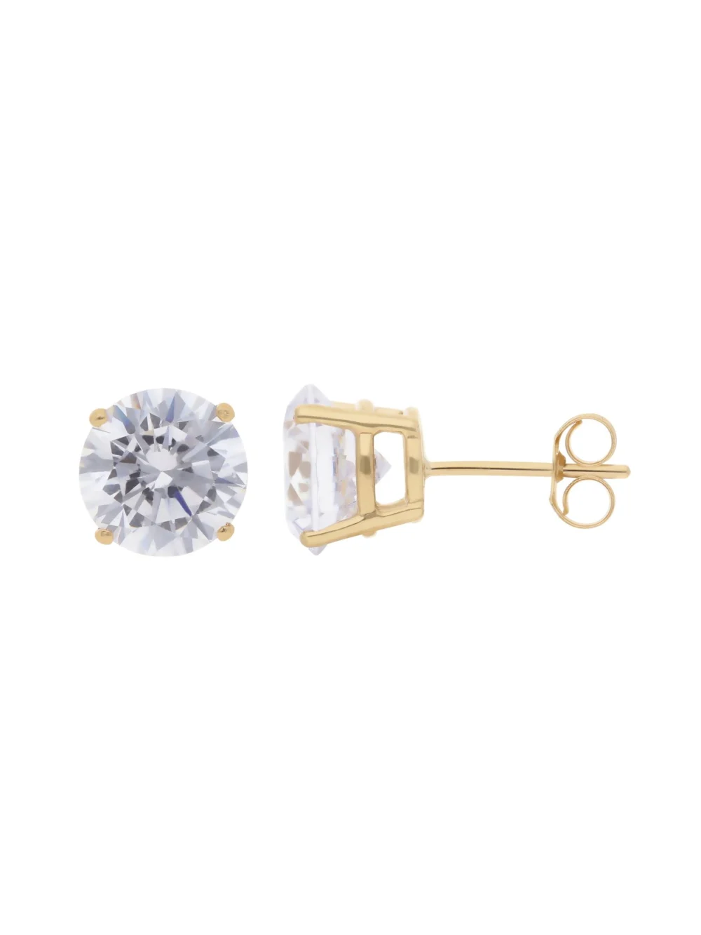 William May 9ct Yellow Gold 8mm Cubic Zirconia Stud Earrings