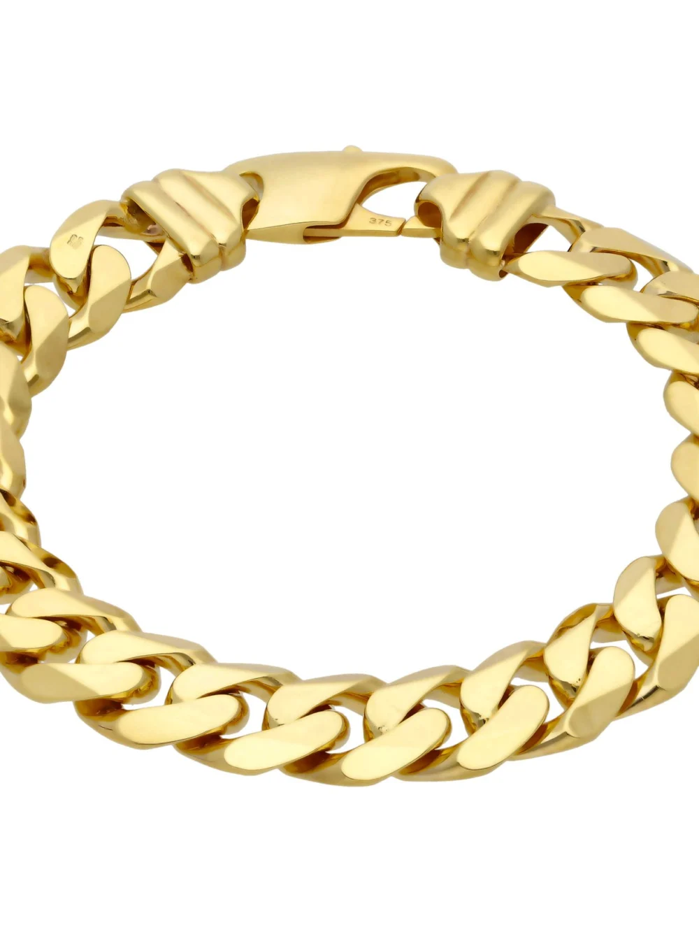 William May 9ct Yellow Gold 9" Curb Link Heavy Bracelet 2.2Oz