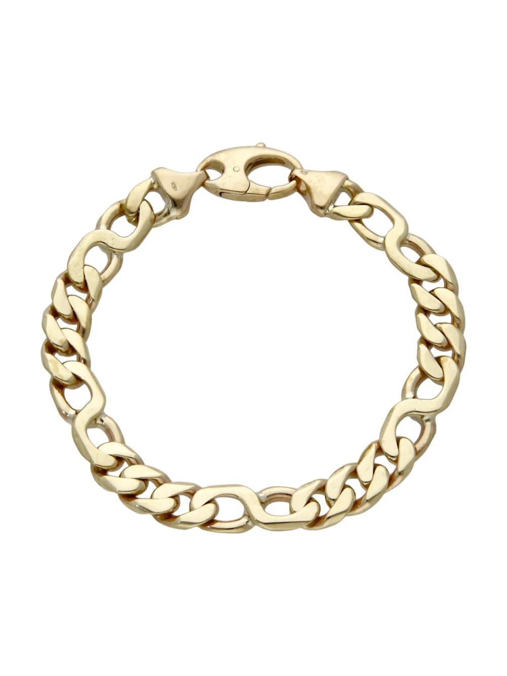 William May 9ct Yellow Gold 9" Heavy Curb & Infinity Link Bracelet