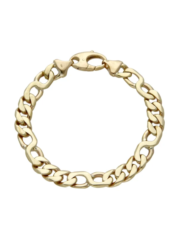 William May 9ct Yellow Gold 9" Heavy Curb & Infinity Link Bracelet