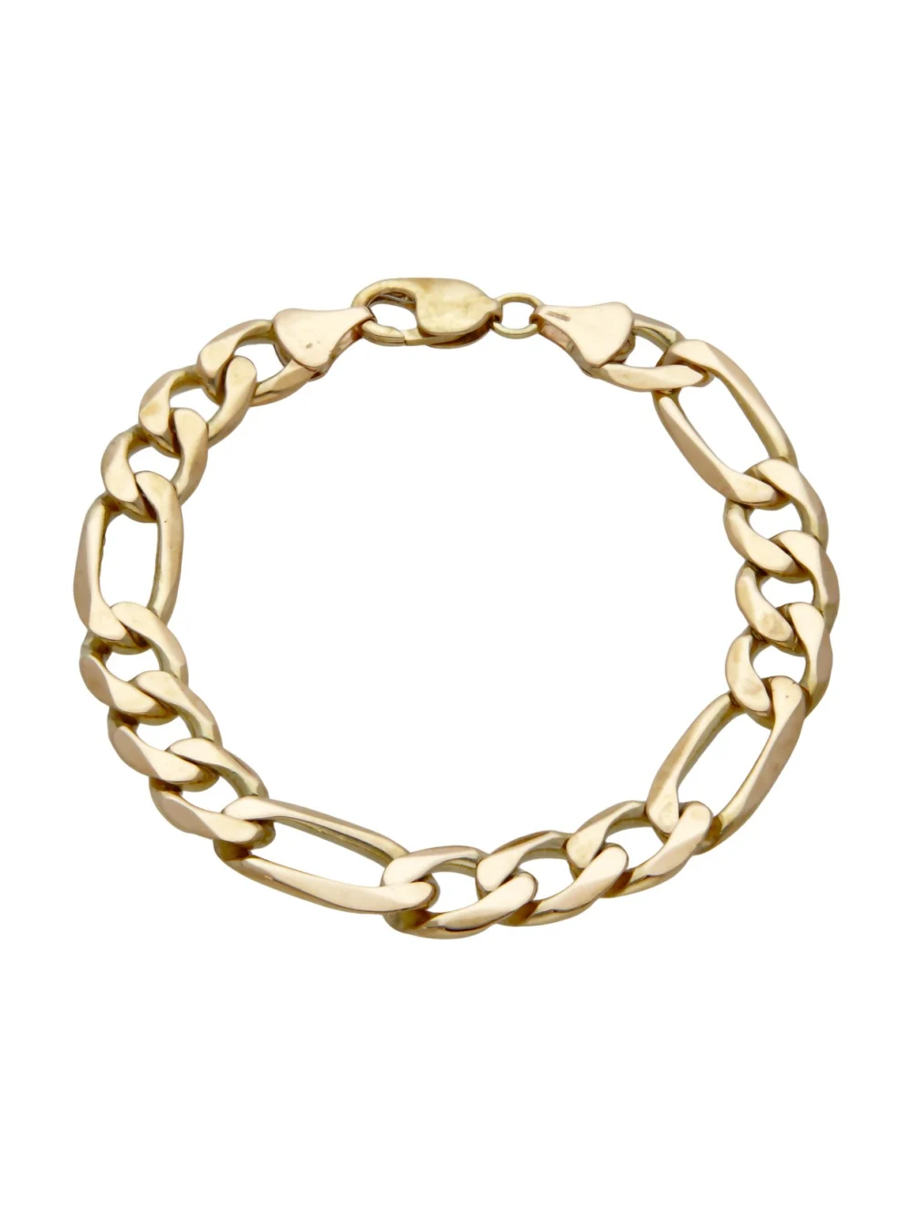 William May 9ct Yellow Gold 9" Heavy Figaro Bracelet, view 2