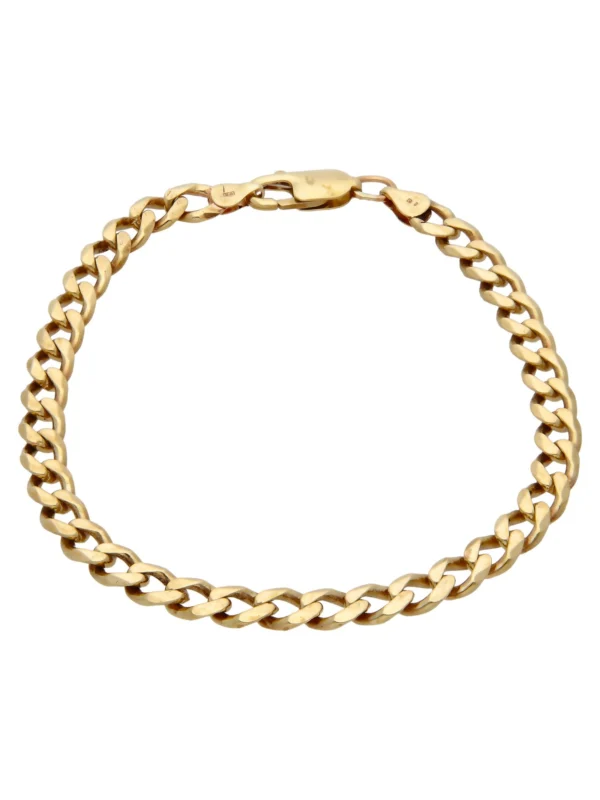 William May 9ct Yellow Gold 9.25" Curb Bracelet