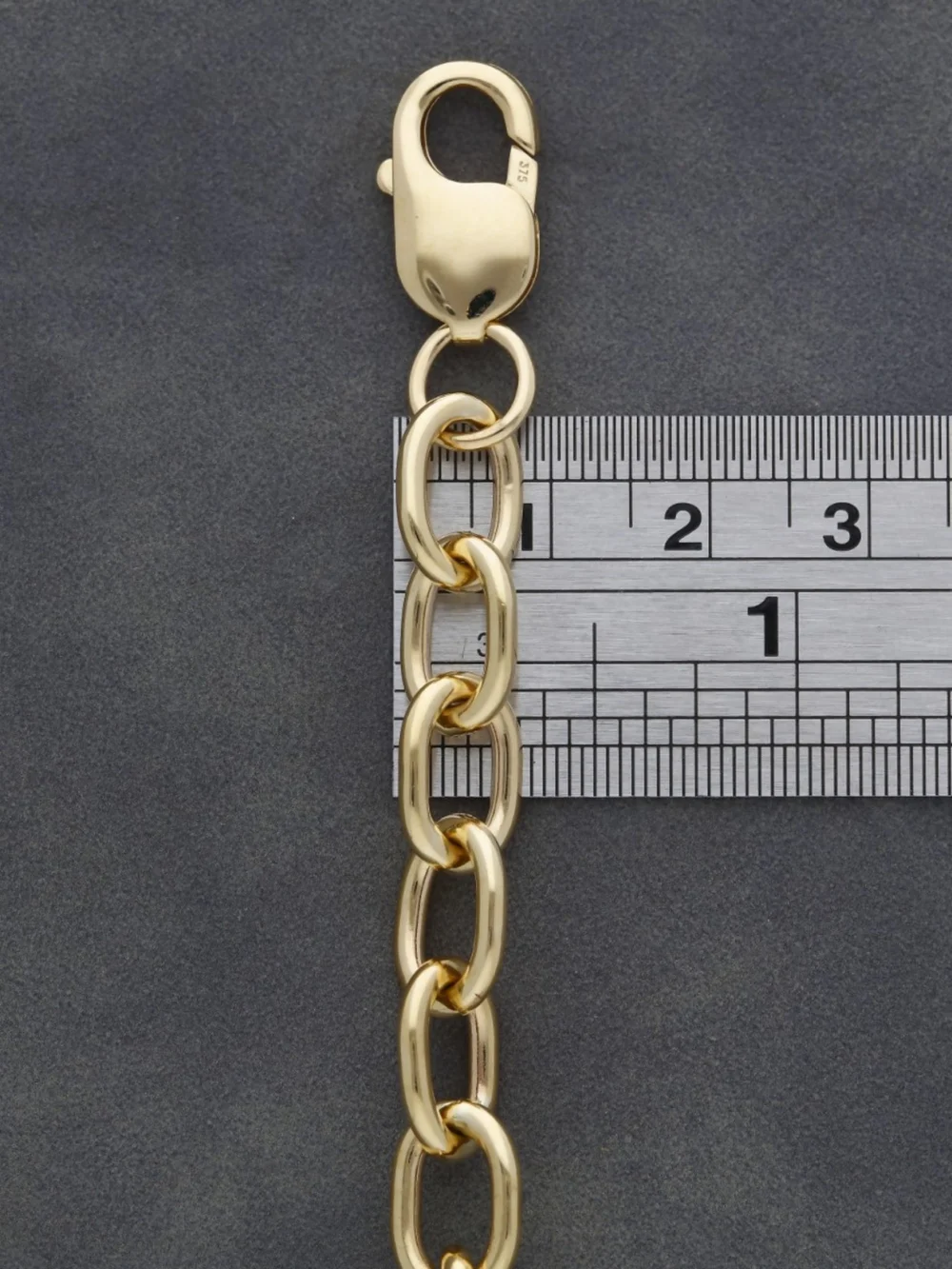 William May 9ct Yellow Gold 9.25" Curved Cross Bracelet, view 3