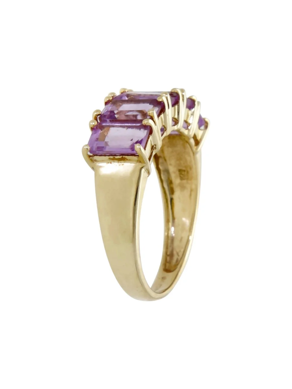 William May 9ct Yellow Gold Amethyst 5 Stone Dress Ring, view 2