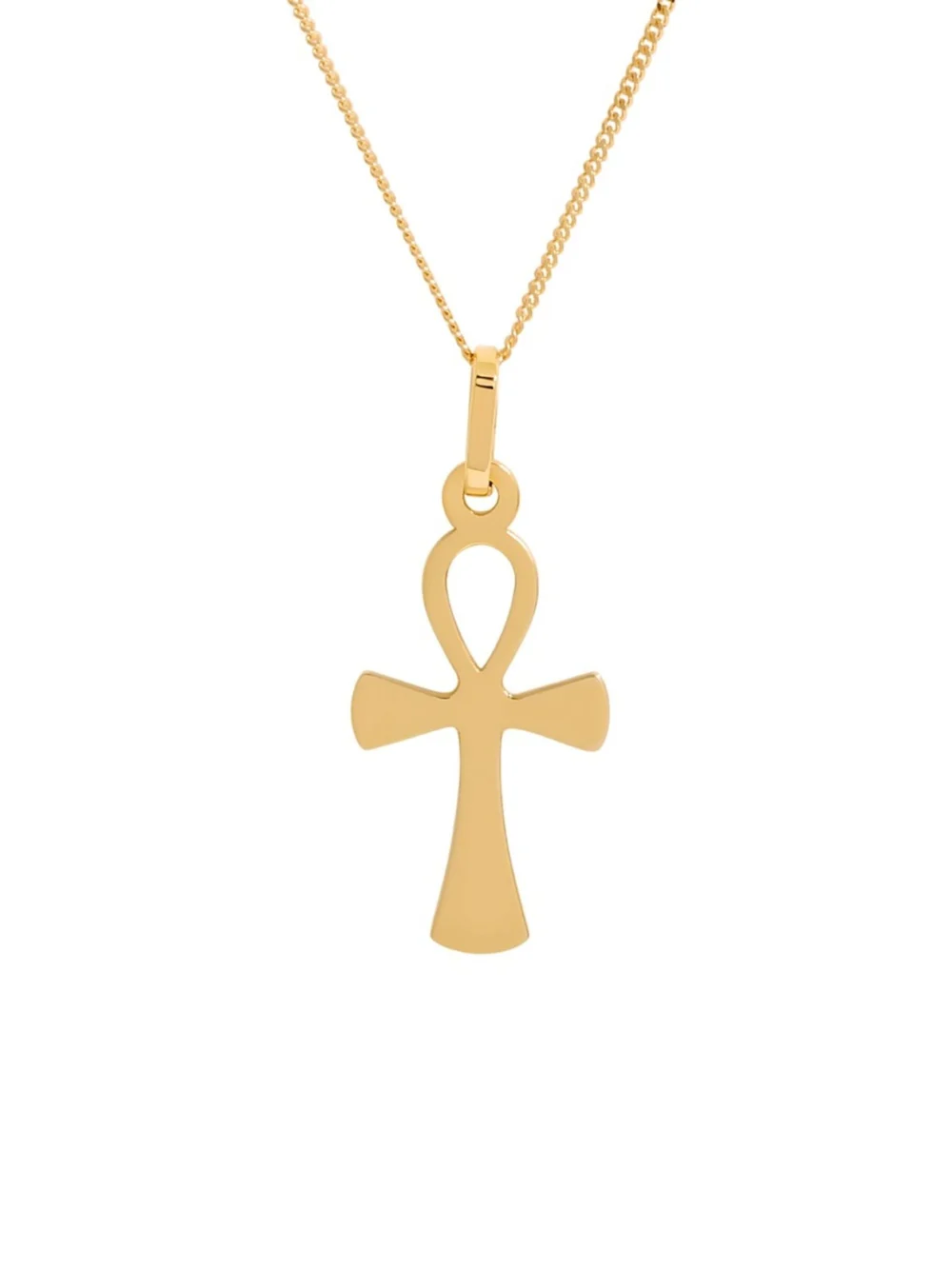 William May 9ct Yellow Gold Ankh Cross Pendant & 18" Necklace, view 2