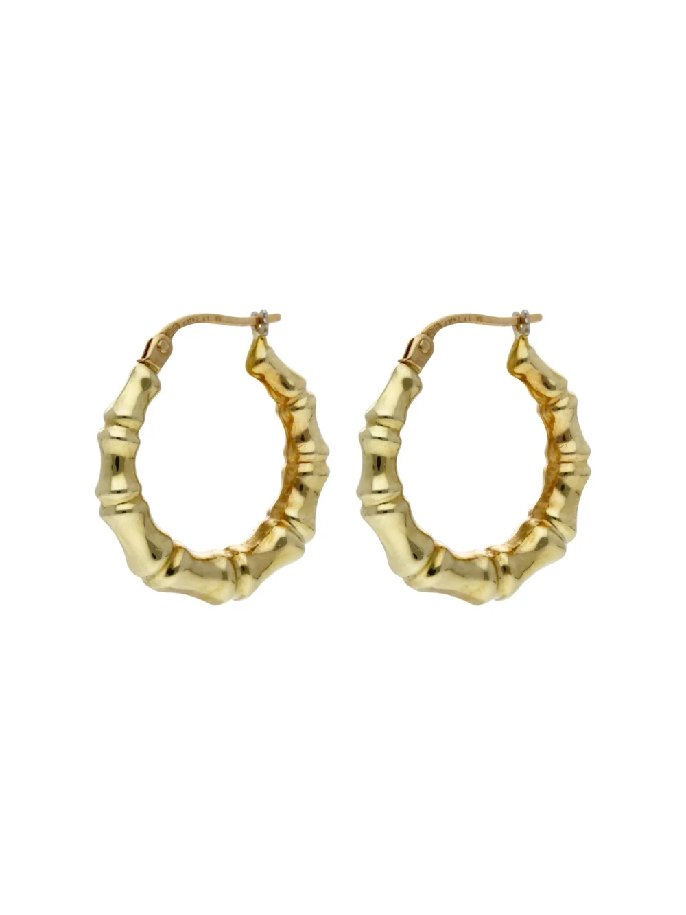 William May 9ct Yellow Gold Bamboo Creole Earrings