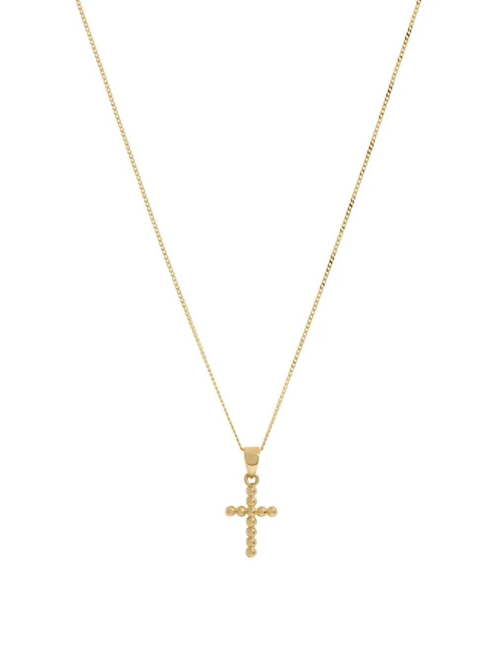 William May 9ct Yellow Gold Beaded Cross Pendant & 18" Necklace, view 2