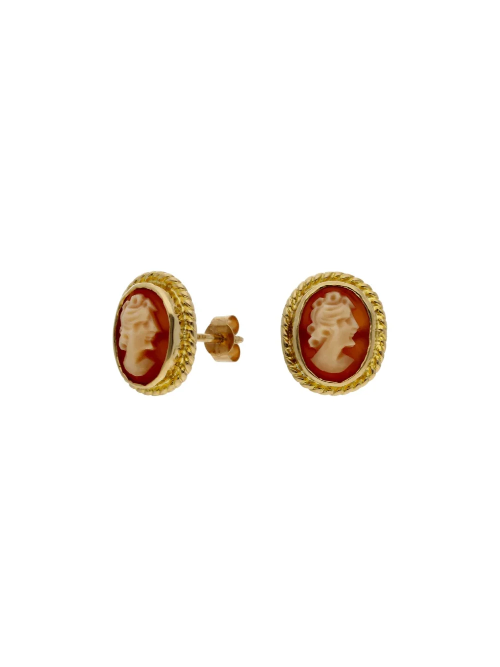 William May 9ct Yellow Gold Cameo Stud Earrings