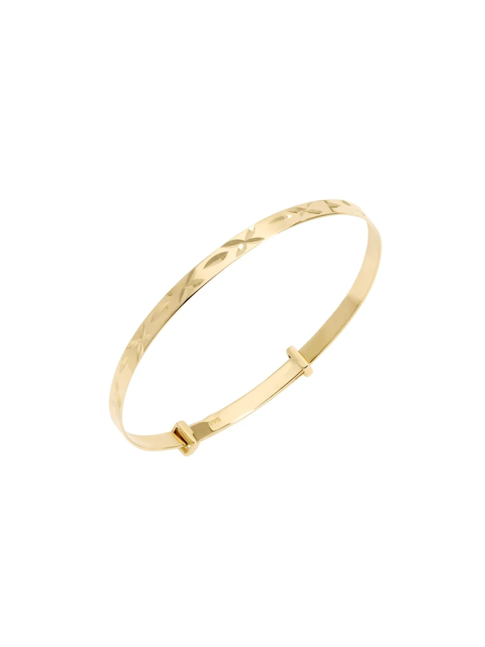 William May 9ct Yellow Gold Childs Patterned Expanding Bangle