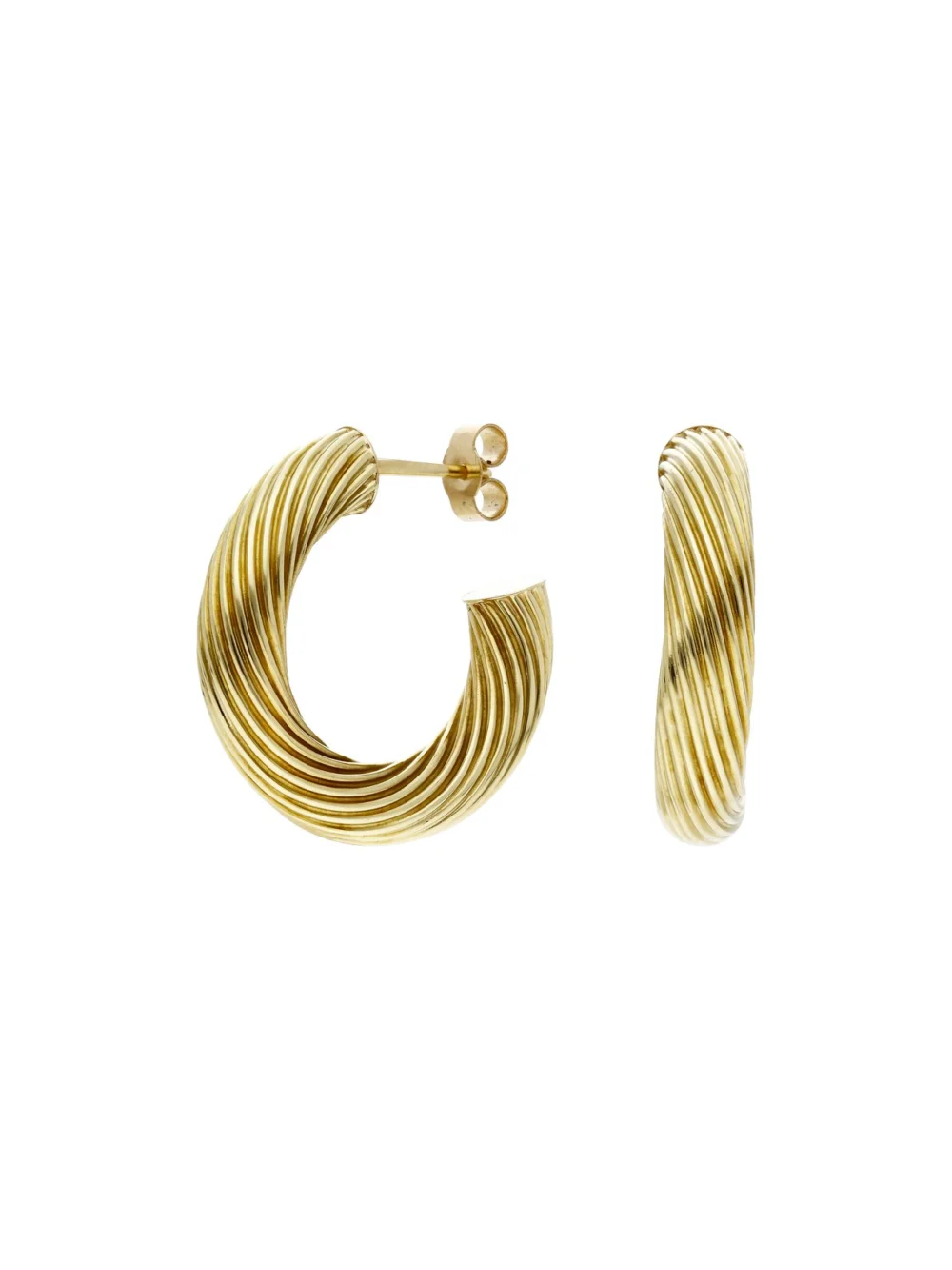 William May 9ct Yellow Gold Chunky Twist 3/4 Hoop Earrings
