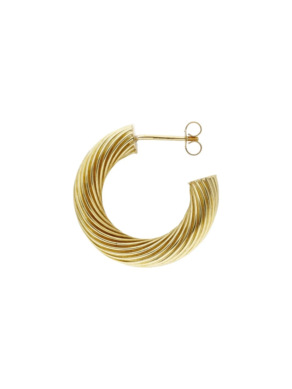 William May 9ct Yellow Gold Chunky Twist 3/4 Hoop Earrings, view 2