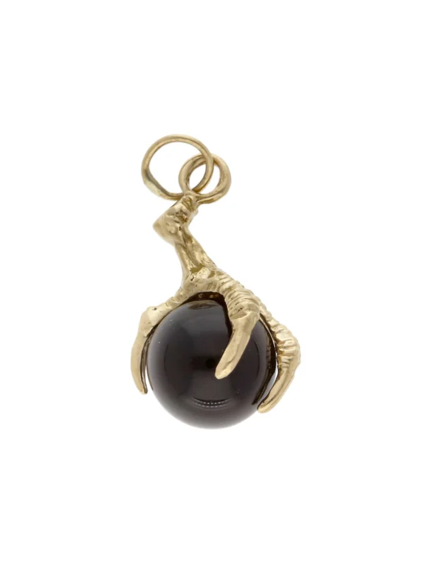William May 9ct Yellow Gold Claw & Onyx Ball Charm