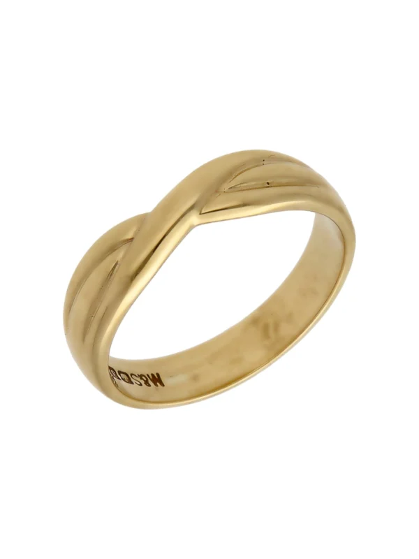 William May 9ct Yellow Gold Crossover Wave Dress Ring