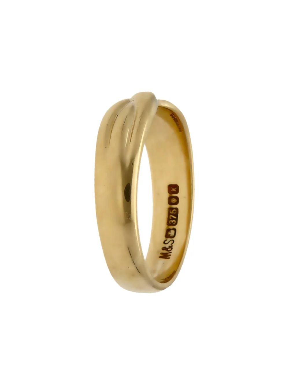 William May 9ct Yellow Gold Crossover Wave Dress Ring, view 2