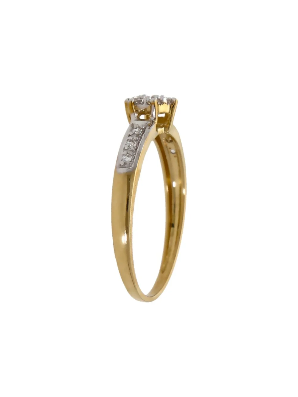 William May 9ct Yellow Gold Cubic Zirconia Cluster Ring, view 2