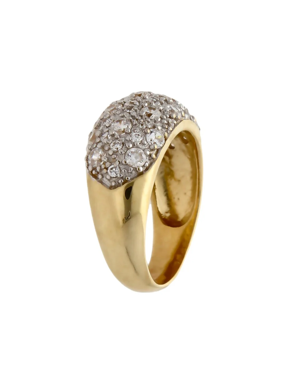 William May 9ct Yellow Gold Cubic Zirconia Domed Dress Ring, view 2