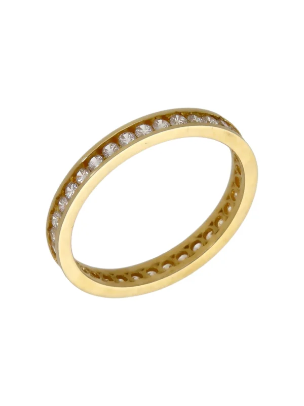 William May 9ct Yellow Gold Cubic Zirconia Full Eternity Band Ring