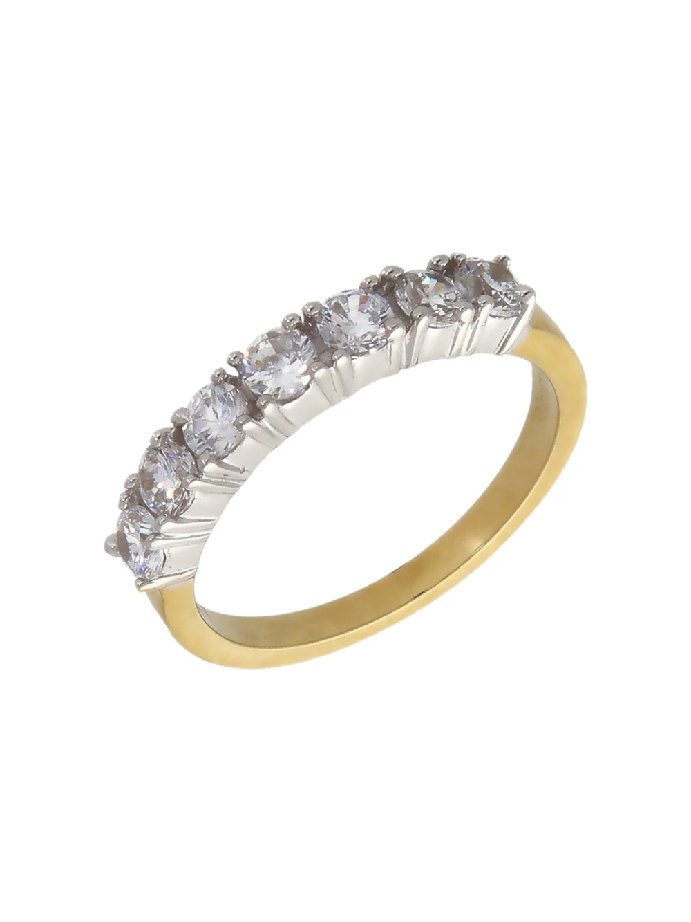William May 9ct Yellow Gold Cubic Zirconia Half Eternity Ring